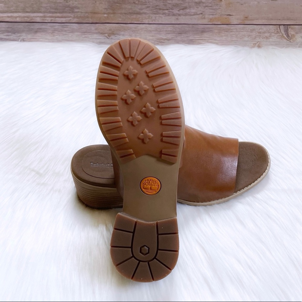 Timberland Laguna Shore Rust Brown Leather Mule Sandals - Picture 7 of 7